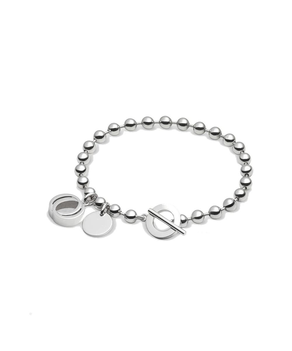 

2021 trend luxury brand retro bracelet men silver bead bracelet women wrist bracelet letter