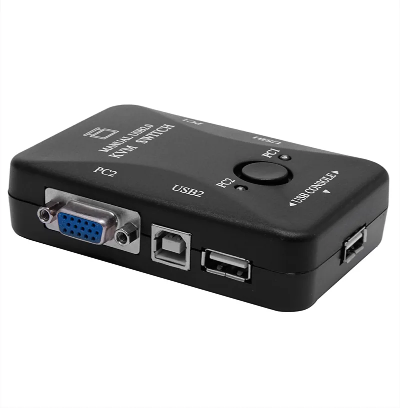 

KVM-коммутатор, 2 порта USB 2,0, VGA, для 2 настольный компьютер, принтер мыши, клавиатуры, монитора, руководства