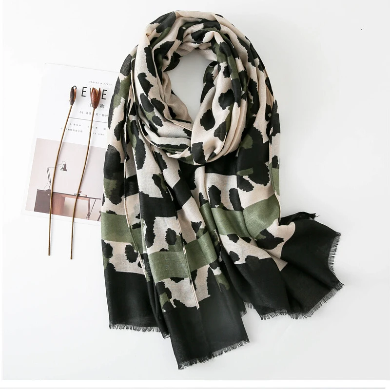 Женские Новые модные пикантные леопардовые бахромой шаль из вискозы шарф с