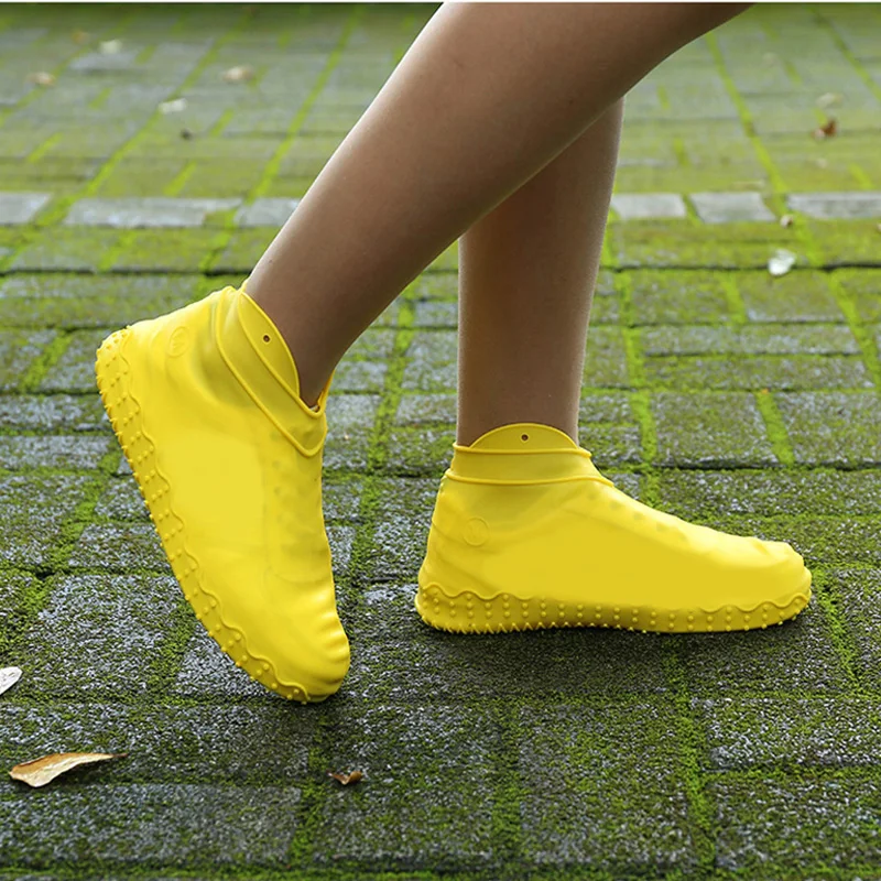 New Non-slip Reusable Shoe Covers Waterproof Silicone Rubber Boots Overshoes Unisex Solid Outdoor Camping Shoes Accessories