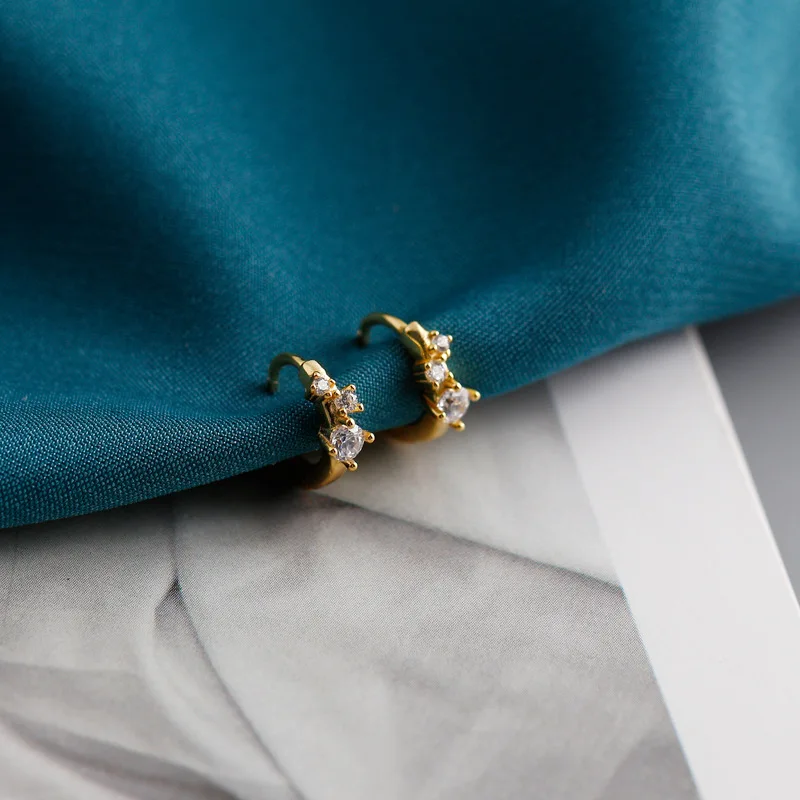 

PONYKISS Classic S925 Sterling Silver Round Zircon Geometry Huggie Hoop Earrings Women Party Delicate Elegant Accessory Jewelry