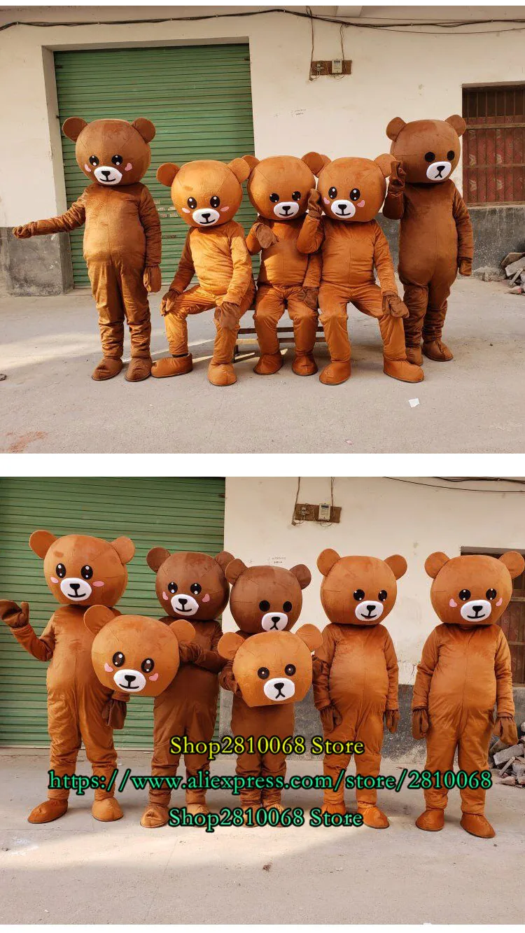 Милый костюм талисмана медведя вечерние костюмы для игры рекламные карнавальные
