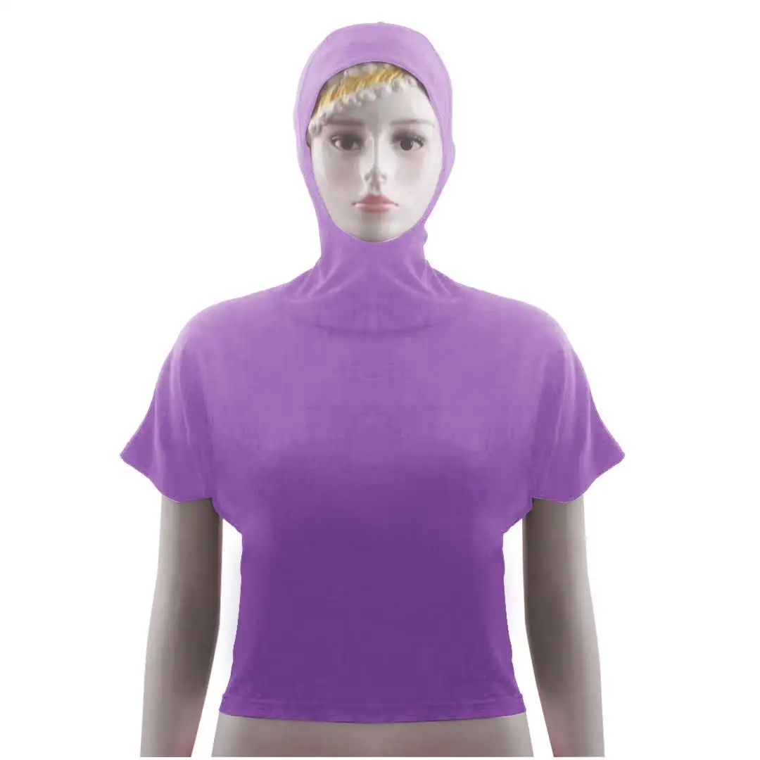 Женский мусульманский топ с капюшоном солнцезащитный Купальник короткий рукав