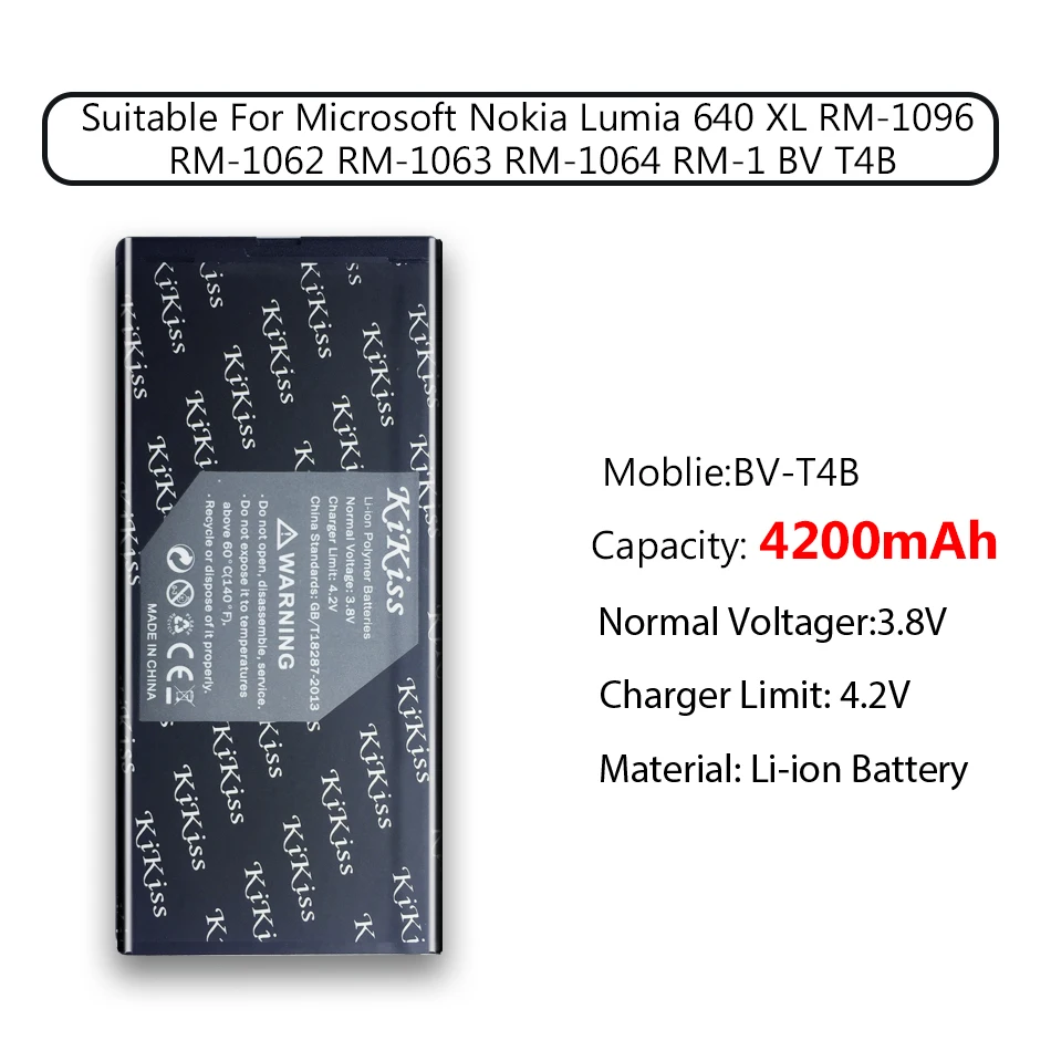 4200 мАч большой BV-T4B батареи для Nokia Lumia 640XL RM-1096 RM-1062 RM-1063 RM-1064 640 XL Трек NO. | Мобильные