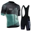 Новинка 2021, летняя команда STRAVA, комплект велосипедной одежды, дышащая мужская рубашка с коротким рукавом, велосипедные шорты, женская одежда