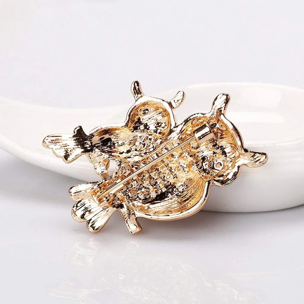 New Design Fashion Women Owl Collar Crystal Brooch Pin Wedding Bouquet Jewelry Clothing Accessories Valentines Day Gift Delicate | Украшения