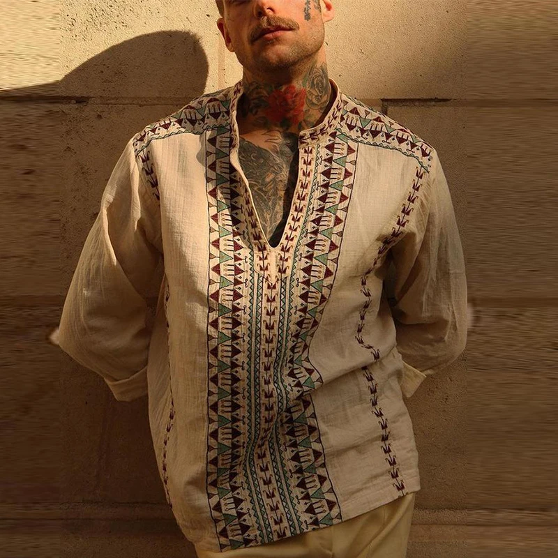 

Autumn Vintage Harajuku High Quality Cotton Linen Mens Tops 2021 Fashion Casual Long Sleeve Shirt Men Hipster Loose Shirts Male