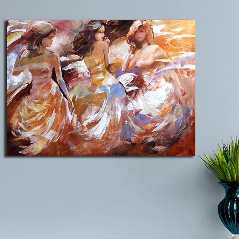 Танцы сексуальная девушка картина маслом современная модная открытая Женская