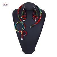 hot african jewelry set for women pendant necklace hoop earrings wedding party necklace set wedding jewelry sets earrings wyb447