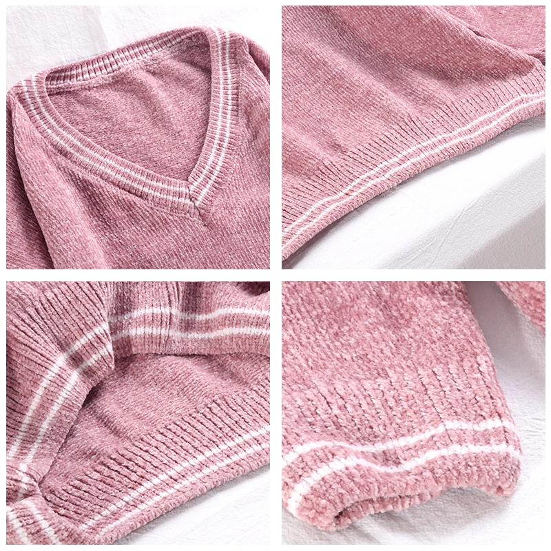 Shellsuning однотонный мягкий свитер с v-образным вырезом зимний женский Повседневный