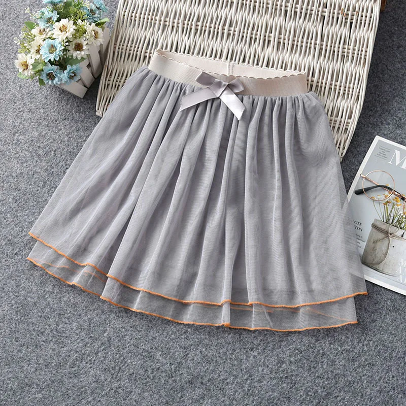 Детские вечерние юбки с бантом для девочек черные серые фиолетовые синие на