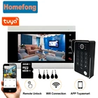 Домашний домофон Homefong Tuya 7 дюймов, Беспроводной Wi-Fi умный видеодомофон, дверной звонок, камера с RFID, пароль, Удаленная разблокировка