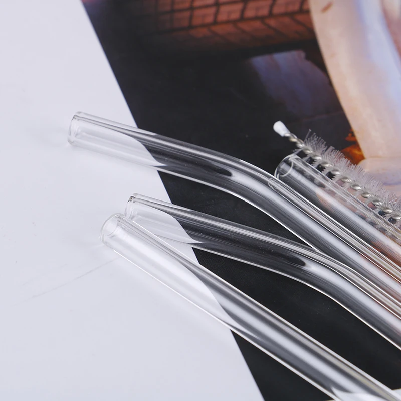 5 шт./компл. прозрачная стеклянная щетка для чистки соломинки с прямым изгибом
