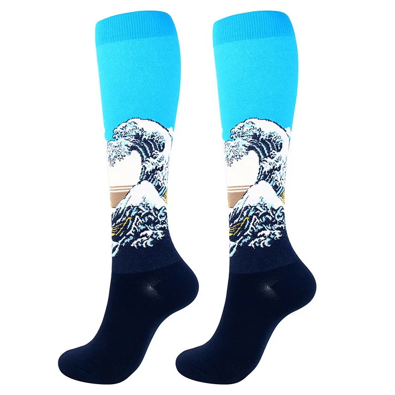 

Compression Socks Retro Women Personality Art Van Gogh Mural World Famous Oil Painting Female Socks For Edema Diabetes Varicose