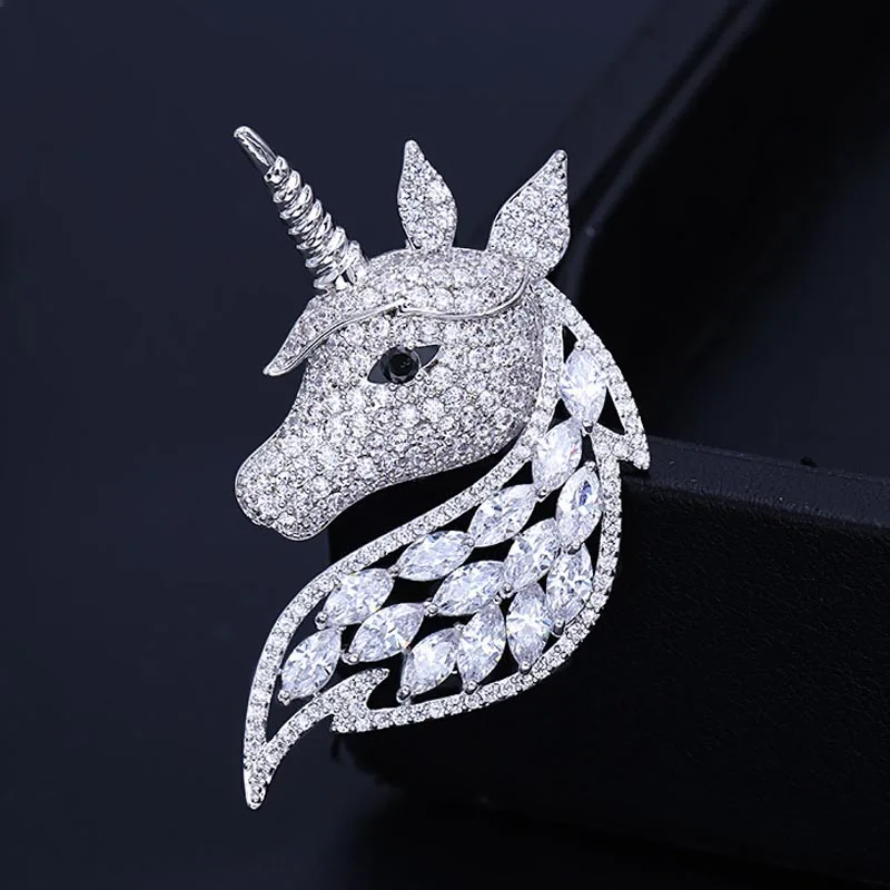 Модная элегантная брошь в виде единорога для мужчин и женщин вечерние бижутерия