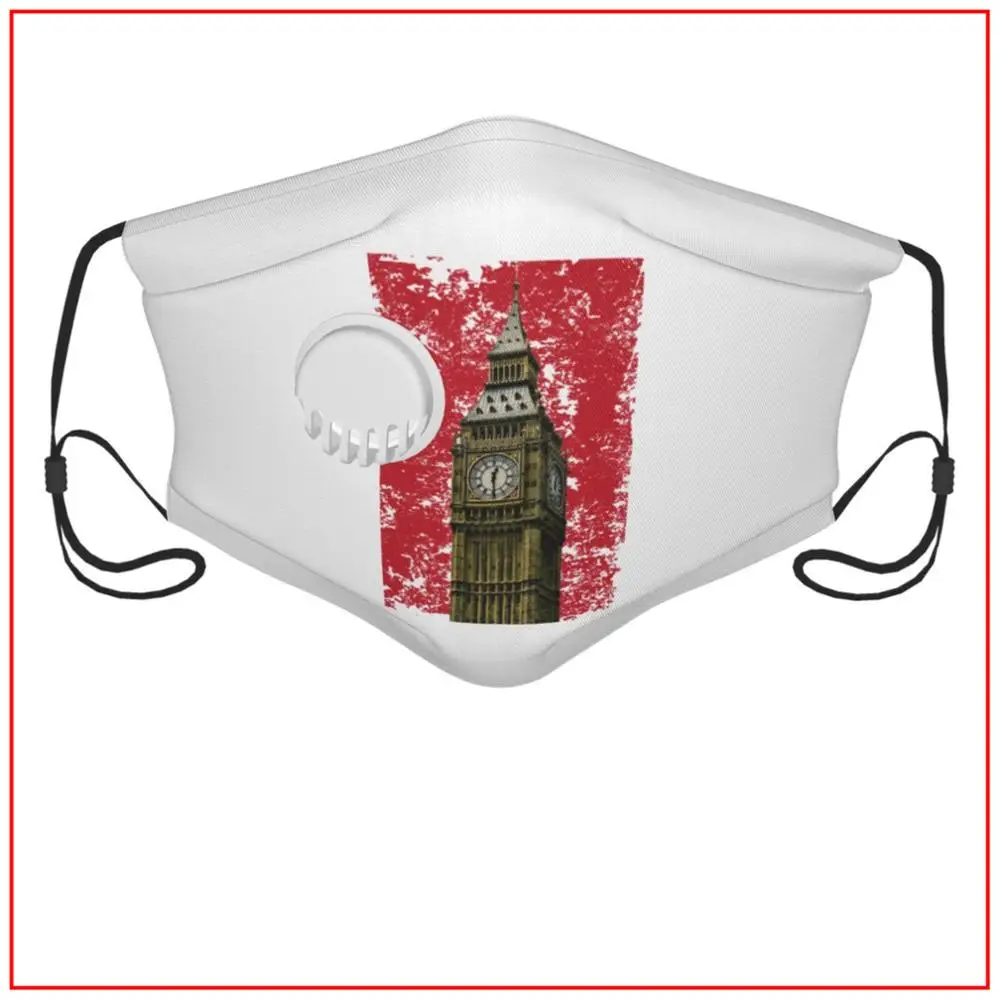 

London England Big Ben Elizabeth Clock Kids Men Women face mask Mondkapjes Masbaar Virus Cool Designer Facemasks for Filter