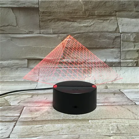 Модель пирамиды 3D красочные RechargeableLED ночной Светильник LED светодиодные лампы