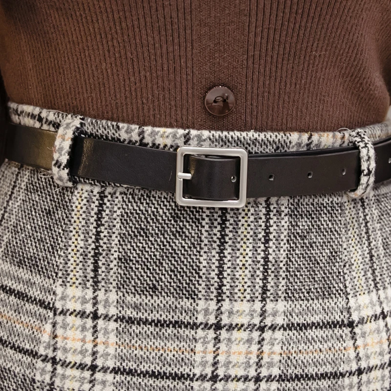 Женские шерстяные юбки-карандаш REALEFT винтажные средней длины в клетку с высокой