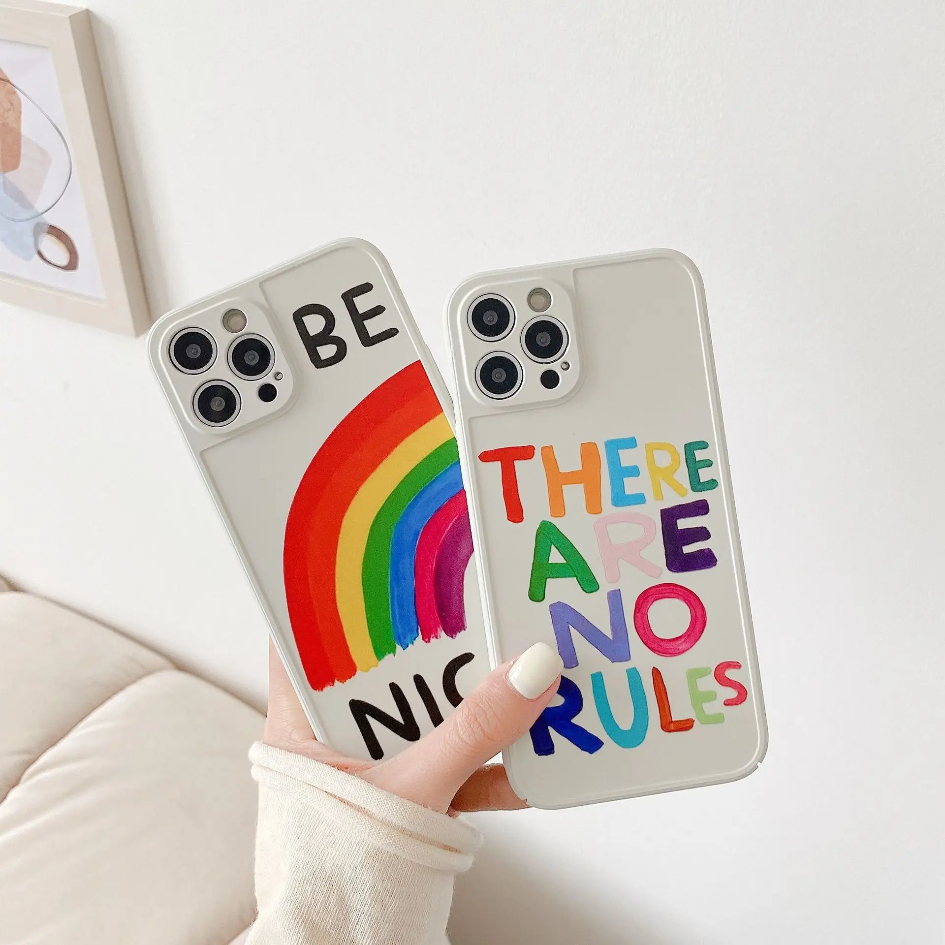 

Rainbow Letter for Iphone 11 Pro Max Cases 12Pro Max X XR XS XSMAX 7 8 Plus Mobile Phone Case All Inclusive Anti-drop Hard Cover