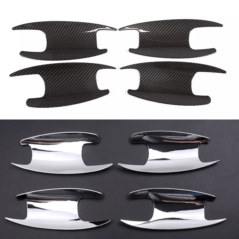 For Mercedes Benz E-Class W213 C-Class W205 GLC X253 2016-19 ABS Carbon Outer Door Handle Bowl Protection Cover Car Accessories |
