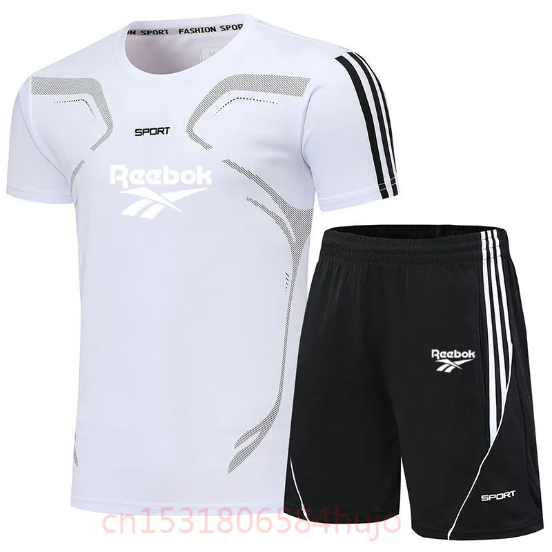 

Summer Men's Sports 2-piece Set Of Men's T-shirt Sports Pants Casual Fitness Suit Brand Clothing Quick-drying And Breathable