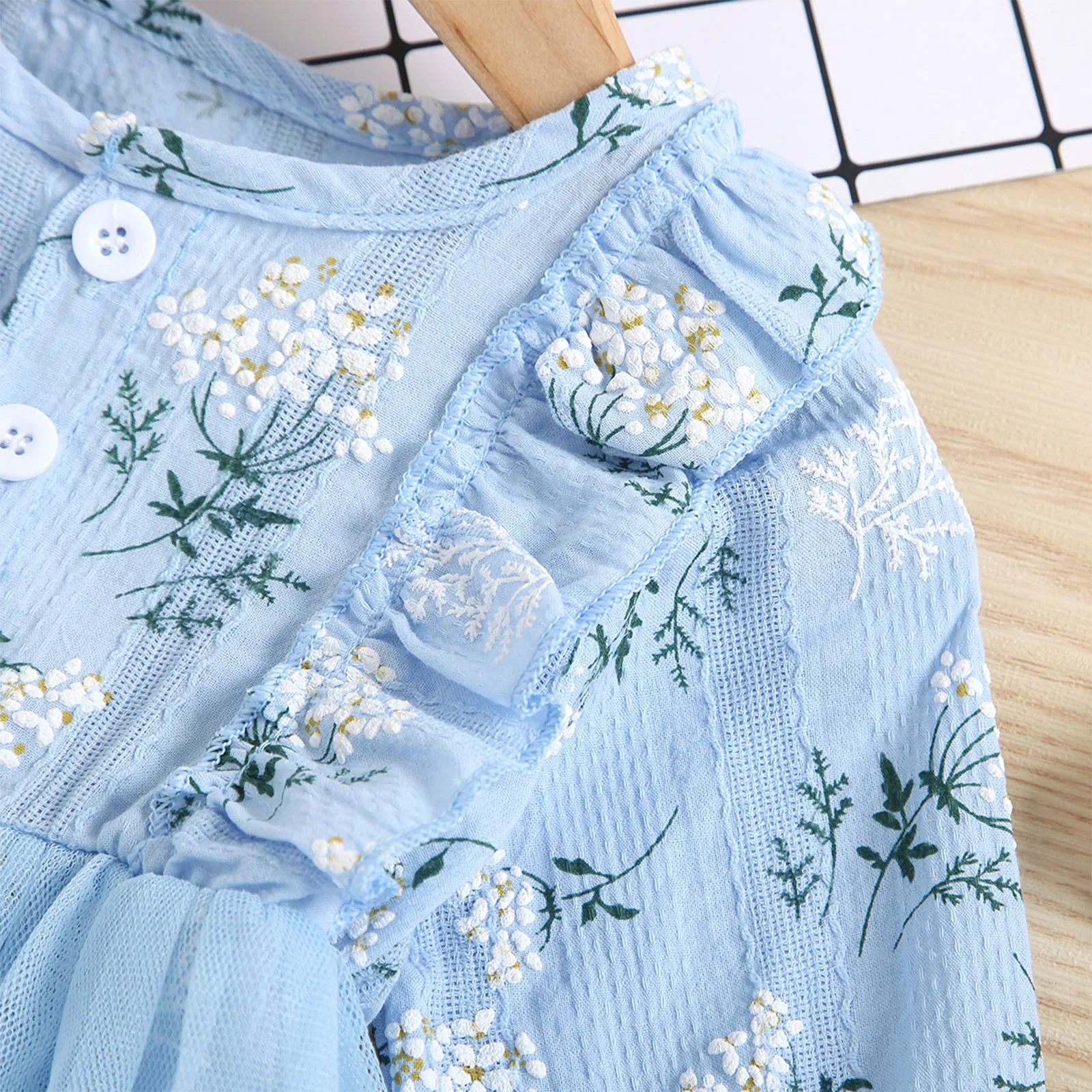 Детский комбинезон с длинным рукавом цветочным принтом | Комбинезоны