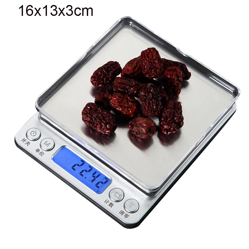 A 3kg 0.01g Портативные цифровые весы с бусинами, кухонные бытовые весы для пищевых продуктов, 0,1 г, 0,01 г, Прецизионная электронная масштабная шкала платформы без батареи - Цвет: A 3kg 0.01g