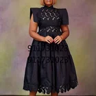 Африканские платья для женщин, лето 2021, африканские женские черные платья без рукавов из полиэстера, одежда в африканском стиле