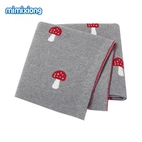 baby blankets cute mushroom knitted newborn boys girls cotton swaddle wrap blankets 10080cm toddler infant outdoor playing mats