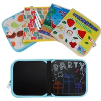6 pages baby portable durable not afraid to fold drawing book small blackboard creative erasable double sided writing board