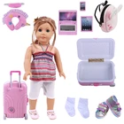 Новая розовая Одежда для куклы обувь чемодан набор для 18 дюймов американская кукла  43 см для ухода за ребенком для мам для новорожденных поколения Русский для девочек Рождественский подарок