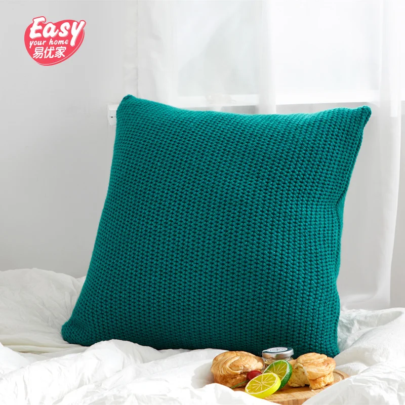 45X45 Handmade Knitted Woolen Pillowcase Fish Scale Solid Color Sofa Backrest Cushion Cover Home Office Decorative Pillow Case |