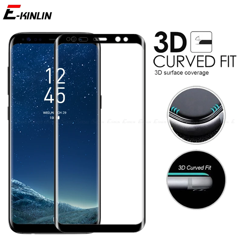 3D полное покрытие изогнутое закаленное стекло для Samsung Galaxy S9 S8 S7 S6 Edge Plus Note 9 8