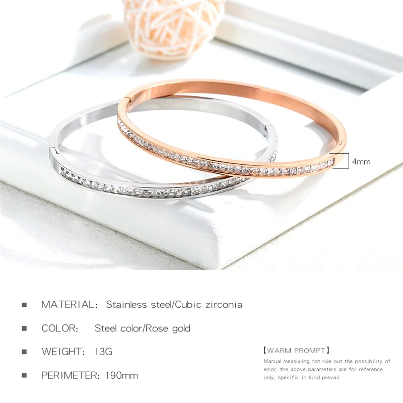 VYA модный браслет из розового золота и серебра классический титановой стали