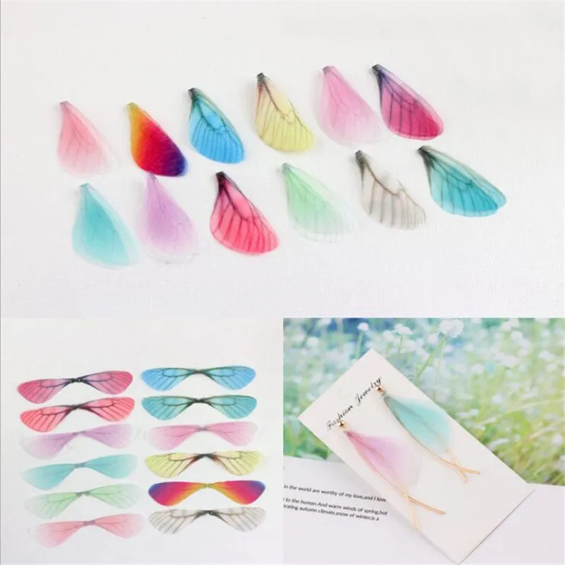 Новые Подвески 10 шт./лот шифоновая пряжа стрекоза крыло подвеска соединитель для