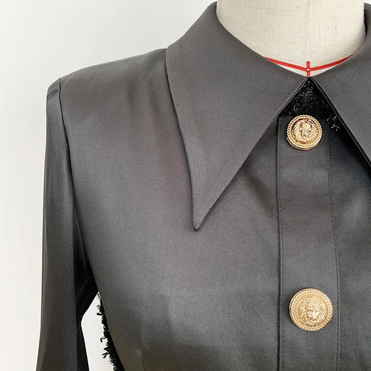 Women Bodycon Office Dress Long Sleeve Spring Autumn Single Breasted High Waist Tunic 2021 | Женская одежда