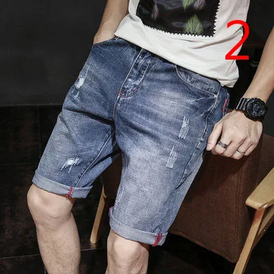 

Jeans cropped trousers men's tide loose casual summer thin section trend Korean version of self-cultivation