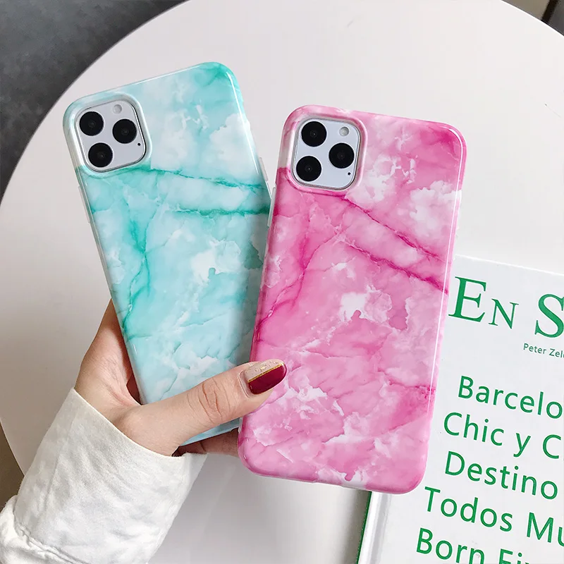 TPU Case For iPhone 11 Pro Marble Design Shockproof Bumper Coques 6s 7 8 Plus X XR XS Max Phone Shell Back Cover | Мобильные