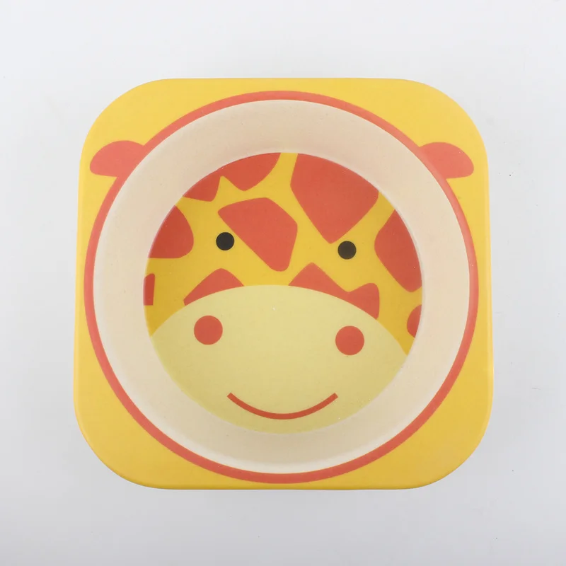 Милый набор посуды с жирафом из мультфильма для детей посуда бамбукового волокна