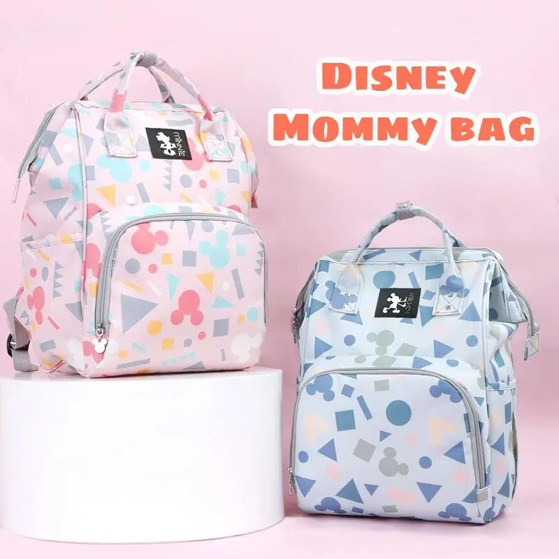 Disney-Bolsa de pa&ntilde;ales de maternidad para mam&aacute;s, bolsa de pa&ntilde;ales de gran capacidad, mochila de viaje, bolso de lactancia para el cuidado del beb&eacute;, regalo de moda para mujer-0
