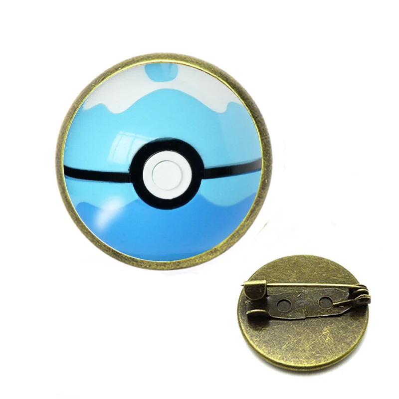 Pokeball Броши с изображением эльфа мяч покебалл Стекло булавка кабошоном аниме
