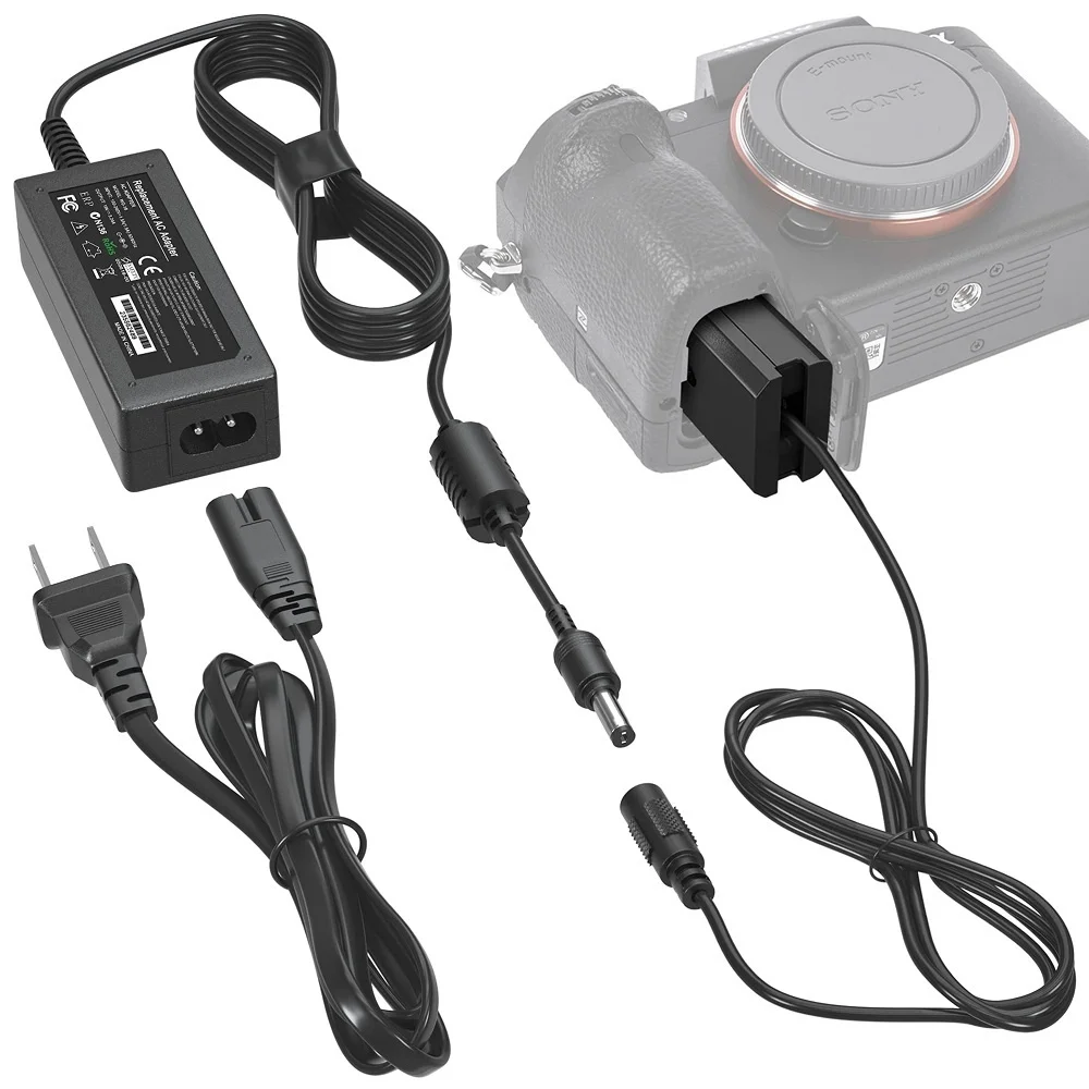 

AC-PW20 NP-FW50 Dummy Battery AC Power Supply Adapter DC Coupler kit for Sony for Alpha A5100 A6500 A6400 A6000 A55 A7 Cameras