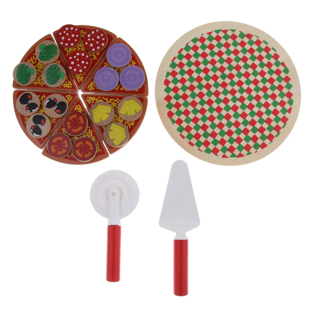

Simumaltion деревянная липкая пицца, кухня для резки еды, игра для детей, ролевая игра, кухонная игрушка, Раннее Обучение