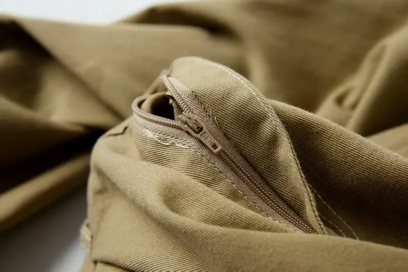 Новые женские модные стиль сафари пуговицы украшенные прямыми штанами шикарная