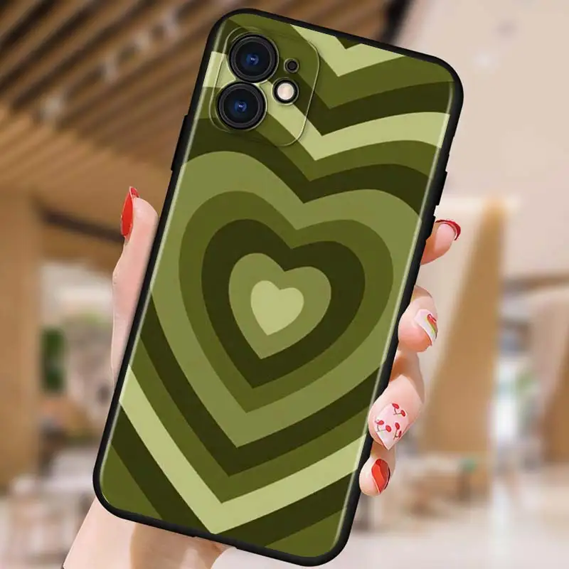 

Latte Love Coffee Heart for iPhone 5 5S 6 7 8 X XR XS 11 SE 12 2020 mini Plus Pro MAX TPU Black Soft Cover