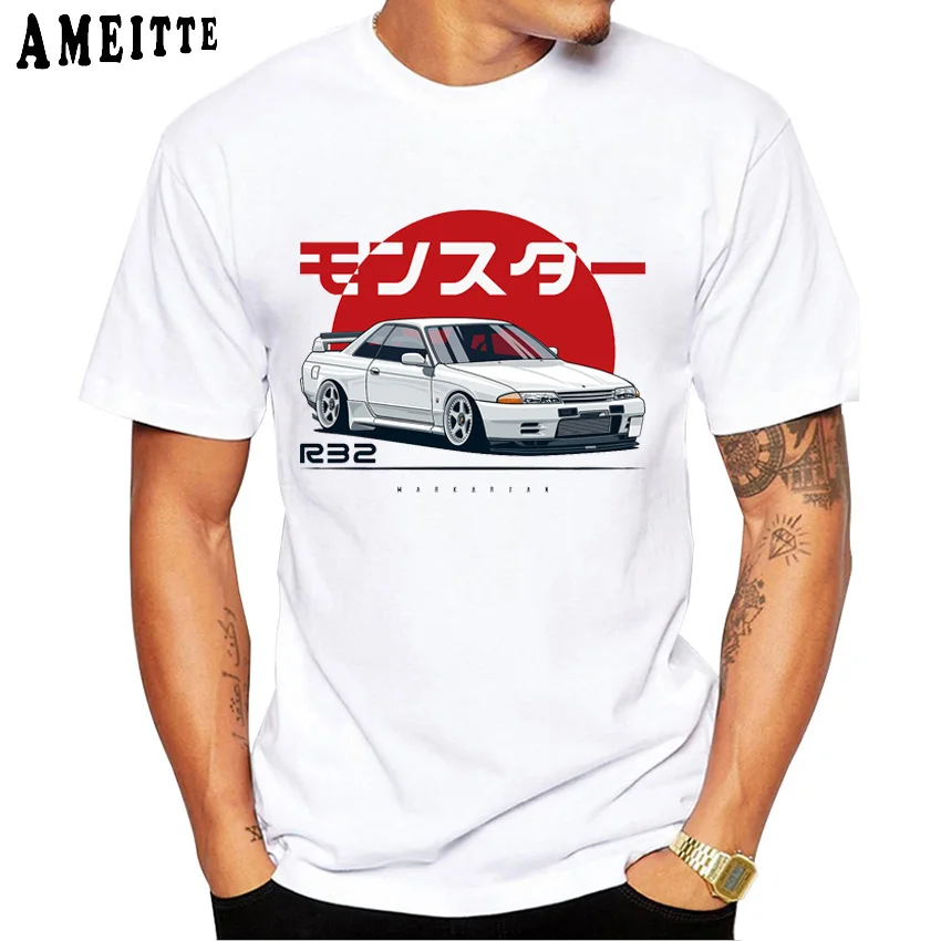 Футболка мужская с принтом автомобиля JDM Skyline GTR Kenmeri R32 Новая повседневная
