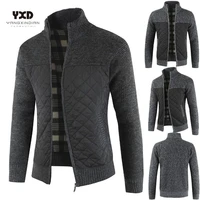 mens clothes sweaters cardigans mans spliced knitted sweater man winter jacket men casual full zip warm male cardigan man coats