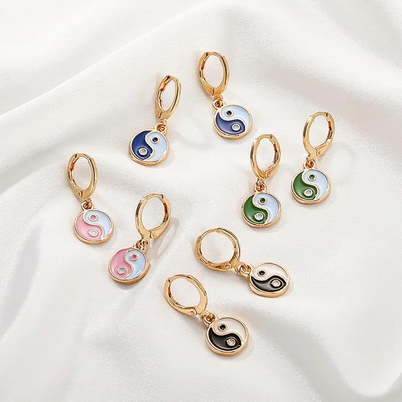 

Новинка 2020, Лидер продаж, классические Винтажные серьги-капельки в стиле ретро, простые серьги Инь-Янь, Тай-Чи для женщин и девушек, модные ук...