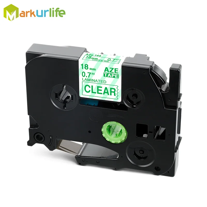 Green on Clear Многоцветный совместимый Ламинированный tze 241 tze241 18 мм черный на белой ленте TZe-241 tz-241 для принтера brother p-touch TZE-141 - Цвет: Green on Clear