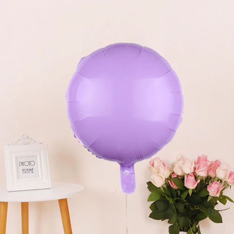 Purple Round 1 шт 1" Звезда Круглый сердце Макарон фольги Воздушные шары детский душ розовый синий конфеты Макаруны гелий Globos День рождения украшения - Цвет: Purple Round